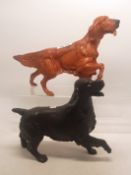 A collection of Beswick dogs to include The Red Setter together with a black Spaniel (2).