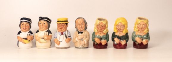 Royal Doulton Doultonville figures Betty Bitters x3 , Doctor Pulse, Miss Nostrum x2 & Mr Brisket(7)