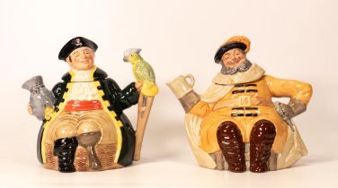 Royal Doulton character teapot Falstaff D6854 & seconds Long John Silver D6853(2)