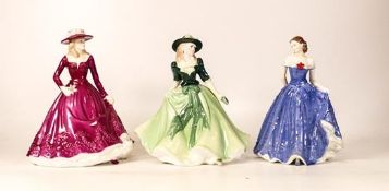 Royal Worcester lady figures to include January , Holly and Isabelle (3)