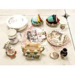 A mixed collection of items to include Royal Stuart harliquin set, Gaiety girls lidded tureen and
