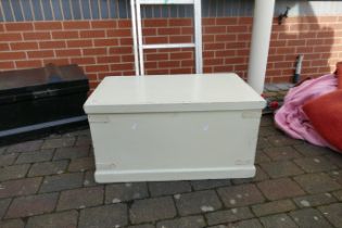 Wooden white painted blanket box