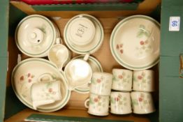 A collection of Wedgwood Raspberry Cane patterned tea & dinnerware