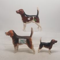 A collection of Beswick dogs to include 3 Beagles, (1 matt and 2 gloss)(3).