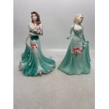 Two Coalport figures Claire & Margaret ladies of fashion (2)