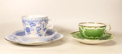 Two Victorian Teacups; to include one Crown Derby Windsor Pattern Trio and a Copeland Duo, rococo