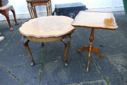 Two walnut coffee tables