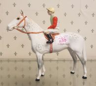 Beswick grey horse and jockey. 1 ear A/F, other ear tiny chip to tip
