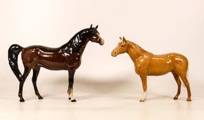 Beswick brown gloss Arab Xayal 1265 together with palomino small thoroughbred stallion ( 1 leg