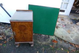 Folding Vono games table together with Walnut bedside cabinet (2)
