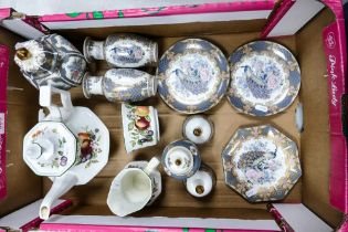 A Mixed Collection of Ceramics to include a tea for one set with fruit decoration and a small