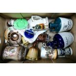 A mixed collection of items to include Whisky decanters, Royal Doulton tankards, Royal Doulton