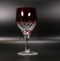 Clear Cut Glass Crystal set of 9 Ruby Glass Wine Goblets made for Delamerie Fine Bone China(2 boxes)