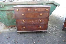 Georgain oak chest of drawers. Front part of ffot present but detatched . 11cm w x 54cm d x 97cm