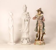 Capodimonte figure of a gentleman, Pauline Shone figure Emma and a white glazed Chinese figure (3)