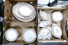 A large collection of Sandon tea and dinner ware to include graduated platters, dinner plates,