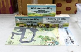 Three Boxed set of Wade Whimsey-on-Why miniature English Buildings tother with a folding map