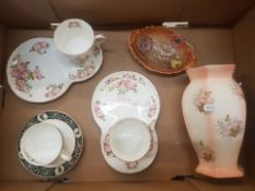A mixed collection of ceramic items to include Royal Grafton Wild Rose tennis set cup and saucers,