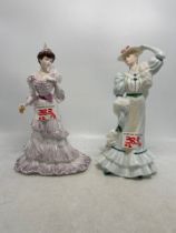 Coalport lady figures limited edition 'Eugenie' together with 'Beatrice at the garden party' (2)