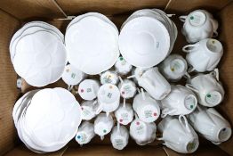 Shelley/ Wileman & Co Dainty white tea ware to include tea & coffee cups, saucers, mocha can etc (83