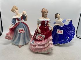 3 Royal Doulton lady figures (2nds) to include Elaine HN2791, Amy HN3316 & Sweet Sixteen HN3368 (3)