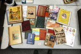 A collection of hard and soft back books to include Beatrix Potter, Wind in the Willows, Survey