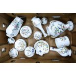 A collection of Aynsley cottage garden to include temple jar, vases, lidded pots etc ( 1 tray)