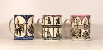 Three Wedgwood large mugs to include Shakespeare, Gilbert & Sullivan and London scenes (3)