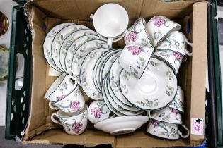 A Collection of Royal Doulton Teaware in the Florette Pattern TC1182