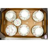 Minton Haddon Hall to include 5 breakfast trio's, saucer, side plate and small pin dish (1 tray)