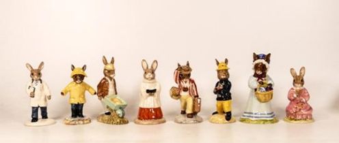 Royal Doulton Bunnykins to include Choir Singer DB223, FAther DB154, Rainy Day DB147, Fireman