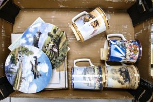 Four Royal Doulton limited edition war tankards together with two wall plates