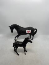 Royal Doulton black beauty and foal