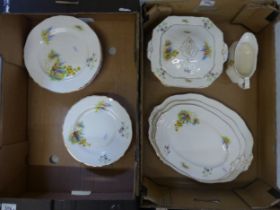 J. Fryer Furlong Works, Tunstall Works. A collection Dinnerware to include six Dinner Plates, Six