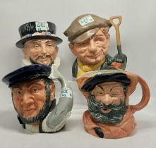 Royal Doulton Character Jugs to Include Falstaff D6287, Beefeater D6206, The Gardener D6630 and Capt