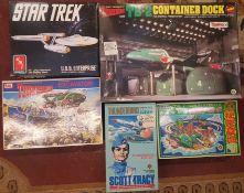 A Collection of New Unused Star Trek Model Sets to include U.S.S Enterprise, Thunderbirds 2