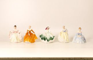 Royal Doulton Small Lady Figures to include Sara Hn3219, Sunday Best Hn3218, Fair Lady Hn3216,