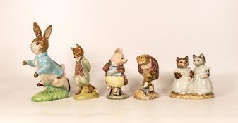 Royal Albert Breatix potter figures to include Mittens & Moppet, Mr Jeremy , Pigling eats his
