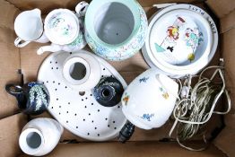 Shelley ware to include lamp base, vaeses, baby dishes, teapot Etc (11 pieces)
