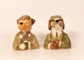 John Beswick Collection Ceramic Novelty Hunting Theme Salt & Pepper Pots, height 9cm together with