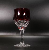 Clear Cut Glass Crystal set of 9 Ruby Glass Wine Goblets made for Delamerie Fine Bone China(2 boxes)