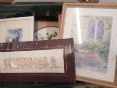 A Collection of Prints to include two Signed Richard Akerman gardenscenes and a Diane L Patterson '