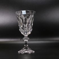 Clear Cut Glass Crystal Chenonceaux patterned set of 6 Red Wine Glasses made for Delamerie Fine Bone