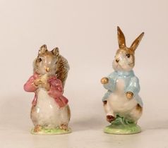 Beswick Beatrix Potter to include Timmy Tiptoes ( gold oval backstamp) and Peter Rabbit (2)