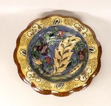 Burleigh ware / Charlotte Rhead signed lustre bowl. Diameter 31.5cm