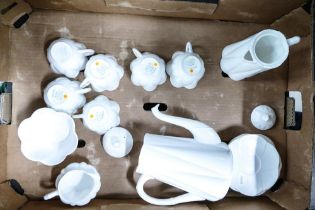 A collection of Shelley Dainty coffee set together with hot water jug ( 16 pieces)