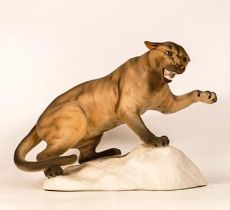 Beswick Puma on Rock figure, model 1702, matt.