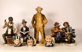 A mixed collection of items to include Royal Doulton small character jugs Capt Henry Morgan D6510,
