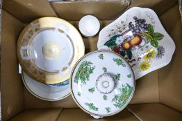 A mixed collection of items to include Spode twin handled ice bucket, Spode Reynolds square bowl,