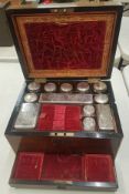 Victorian Mahogany ladies toiletry box, appears complete or very near complete, original glass